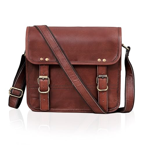 Image of cuero Genuine Leather iPad /Tablet Bag Messenger Bag Small Briefcase CrossBody Shoulder Bag for Men and Women