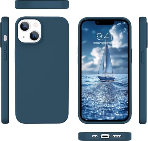 Image of DIZORO Compatible with iPhone 13 Case /iPhone 14 Liquid Silicone Case, Full Body Protective Cover, Shockproof, Slim Phone Case, Anti-Scratch Soft Microfiber Lining,(6.1 inch - Cosmos)