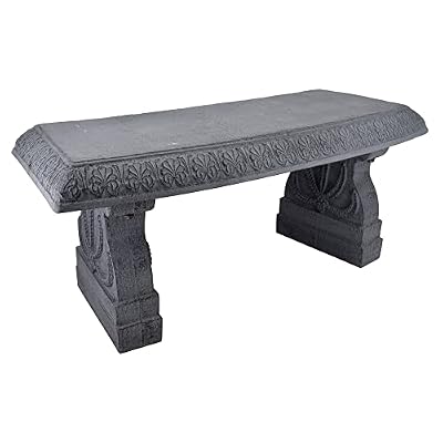 Arcadia Garden Products BE02 Fiberclay Garden, Outdoor Bench, Patio Seating for Front Porch Park Outside Furniture Decor, Gray