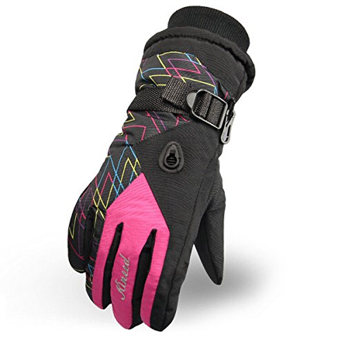 KINEED Waterproof Windproof Womens Winter Ski Skiing Snow Outdoor Sports Warm Gloves