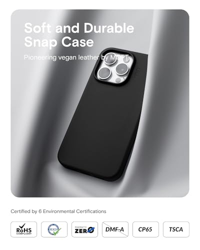 MOFT Magnetic Case for iPhone 15 Plus Compatible with MagSafe, MOVAS Vegan Leather Case Cover, Touch Sensation - Image 2