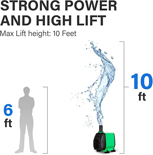 Image of Simple Deluxe 800 GPH Submersible Water Pump with Adjustable Intake, 24W durable fountain water pump for Fish Tank, Hydroponics, Fountains, Ponds, Aquariums
