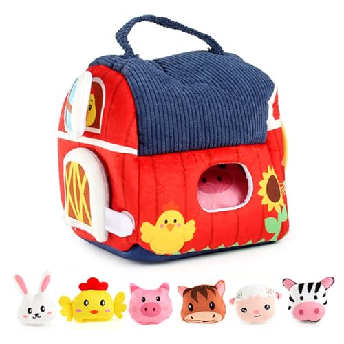 Jouets sonores d'animaux de la ferme en peluche pour bébé de 6 à 18 mois