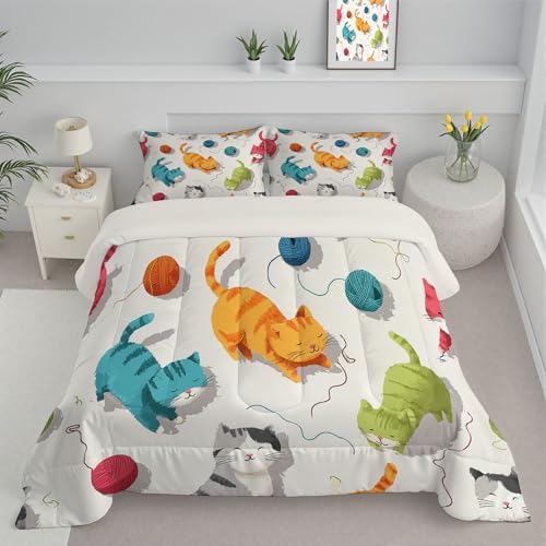 Parure de lit 4.5 tog douceur laine pour chat couette réversible jaune 200x200 - 2
