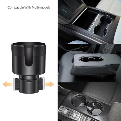 Tesheer for Car Cup Holder Expander Adapter Adjustable Base Compatible with Yeti 14/24/36/46oz Ramblers, Hydro Flasks 32/40oz for Tesla Cup Holder Extender Cup Holders — view 6