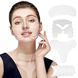 Xstary 11 Stück Silikon Narbenpflaster Pu-Material, Geschmeidige Hautpflege-Patches für Augenpartie, Gesicht, den Hals Und Stirn für die Straffende und Feuchtigkeitsspendende Pflege Bei Tag und Nacht