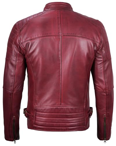 Image of Men's Casual Real Lambskin Leather Jacket with Zipper Closure