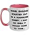 Model Building Started Out as a Harmless Hobby. Two Tone 11oz Mug, Model Building Present From Friends, Unique Cup For Friends, Gift, Scale model