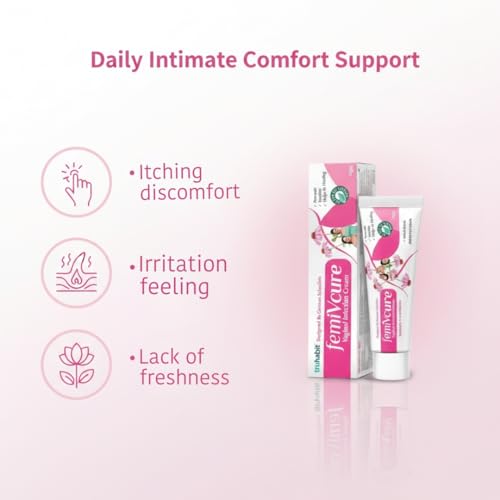 Image of Truhabit Femi V Cure Intimate Wellness Cream | Herbal Formula for Everyday Vaginal Hygiene & Comfort | Helps Soothe Irritation & Maintain Freshness | 30g