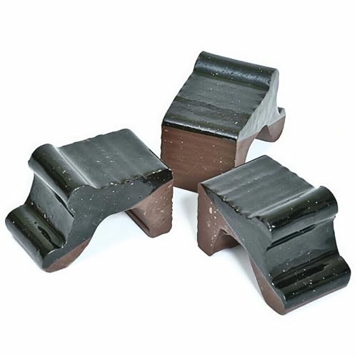 W-Direct Plant Pot Feet Set of 3 – Earthenware Pot Risers for Improved Drainage, Frost Protection & Healthier Roots – Indoor & Outdoor Planters – 3cm x 5cm x 3cm (Black Glaze)