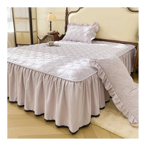 MOVDARL Edredón acolchado, colcha más gruesa con volantes, funda de cama individual, tamaño queen / king size (sin funda de almohada) (Meiguizi, individual, 120 x 200 cm, 1 unidad)