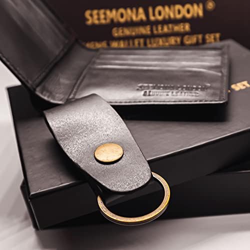 RFID Wallets For Men UK Slim leather Gift Set Boys Teens Birthday Gifts Slim Mens Wallets RFID Blocking Credit Card Holder Wallets, card cases & money organisers Dad Gifts Money wallets, Jet Black