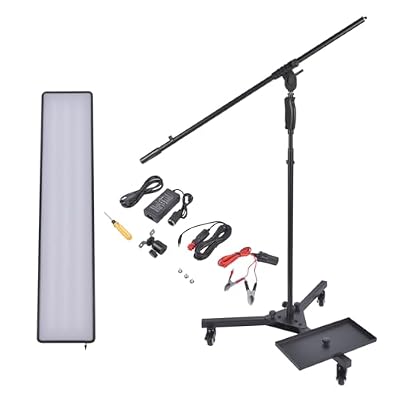 110V Car Paintless Dent Repair Tools PDR Light Board, PDR Light Led for Bump Repair, with Battery Case Auto Dent Removel Holder, 92x18cm Mustrod
