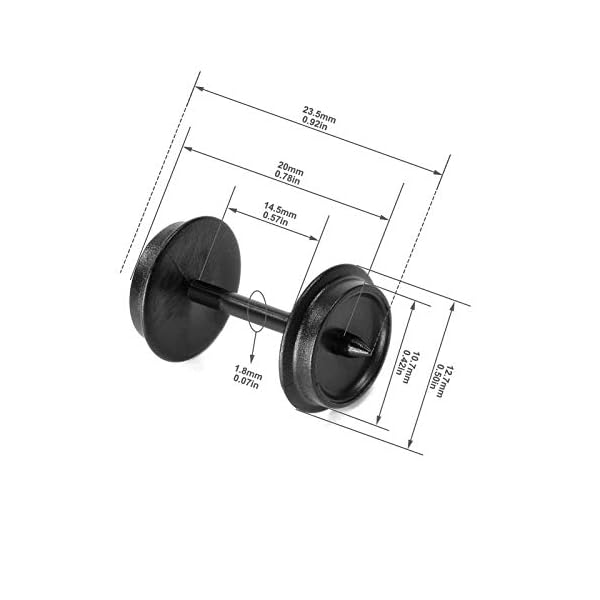 Evemodel 48Stk. Spur H0 POM Kunststoff 36 '' Räder für Modelleisenbahn 1:87 Ersatz – Bild 3