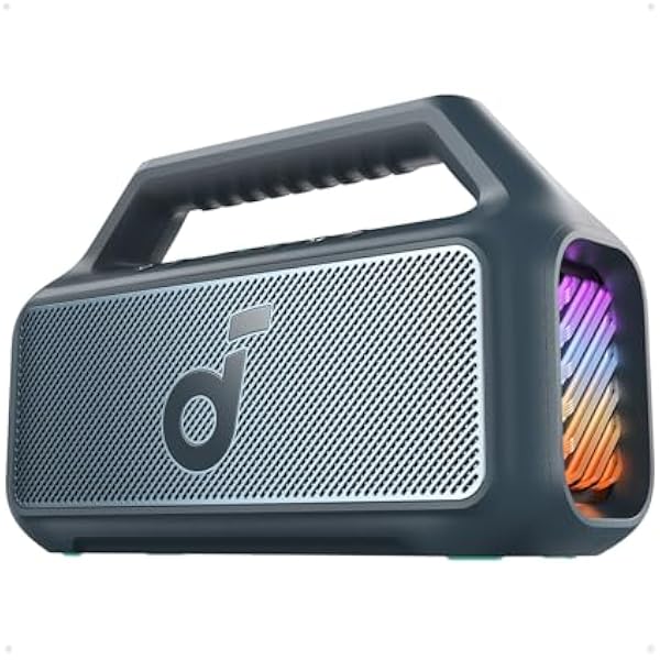 soundcore Boom 2 Głośnik zewnętrzny odnowiony 80W Subwoofer BassUp 2.0 Czas odtwarzania 24 godz Wodoodporność IPX7 Pływający Światła RGB USB-C Niestandardowy korektor Bluetooth 5.3