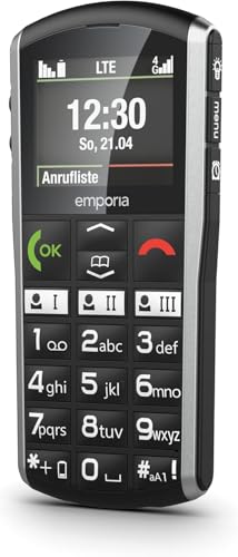 Emporia emporiaSIMPLYCITY-LTE, Tastenhandy ohne Vertrag, Mobiltelefon mit Notruftaste, Extra große Tasten, Ideal für Senioren, Leichte Bedienung, Schwarz