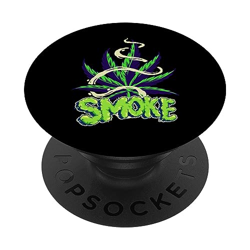Smoke Weed 420 Weed Smoker Marihuana Fumadores Hombres Mujeres Verde PopSockets PopGrip Adhesivo