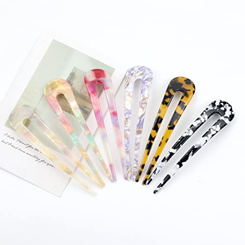 Dizila 12 Pack Retro Vintage Chinese Leopard Print Acetate Hair Sticks Chopsticks Forks & Tortoise Shell U-Shaped Hair Pins Accessories For Women Girls Updos Buns #TOP5