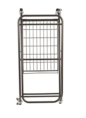 Artesa Verona Collapsible Metal Laundry Cart With Removable Basket & Canvas Bag, 20.5" L X 16.2" W X 13" H, Antique Black #TOP1
