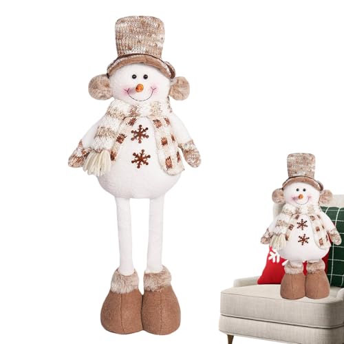 Boneco de neve telescópico de Natal | figura de pé com pernas extensíveis | ornamentos de alce para decoração de Natal