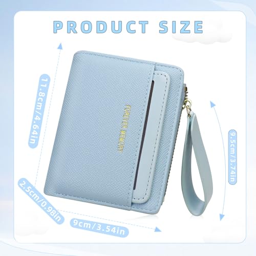 Small Wallet For Women, Texture PU Leather Card Holder for Women Compact Womens Bifold Wallet 7 Slot Credit Card Holder with ID Window Zipper Coin Pocket (Black)2