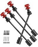 Rcarmumb RC Driveshafts CVD Axles Upgrades Part for E-Revo 2.0 VXL 86086-4 1/10 RC Car，Steel #45 Front Rear 4PCS Drive Shafts with Wheel Hex Hub Hops Up,Red