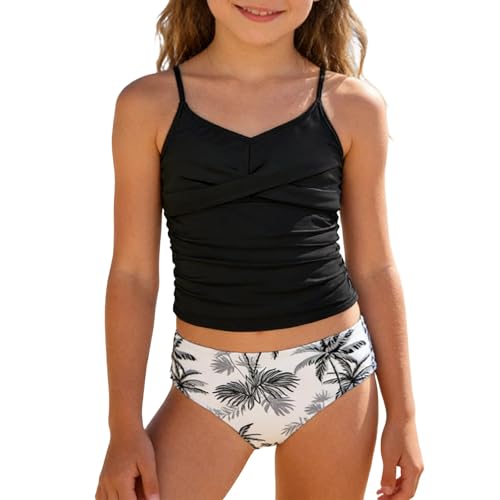 Bañador tankini niña estampado floral dos piezas ideal para vacaciones en playa y piscina