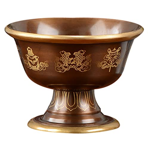 Cabilock Ciotola Per Fumigazioni in Rame Ciotola Rituale Contenitore Per Acqua Coppa Per Offerte Buddista Decorativa Per Tempio Offerta D'acqua