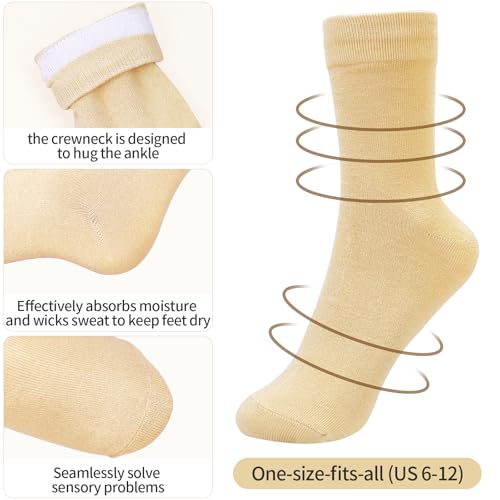 Image of Women's Premium Combed Cotton Socks - Soft Above Ankle Crew Socks for Women, Durable Comfortable Cotton Blend, Pack of 5 Pairs, Size 6-12, Ideal for Daily Wear