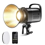 NEEWER CB60B 70W COB LEDビデオライト ディフューザーソックス付き 2.4G&APP制御 2色 2700K-6500K 34000lux/m CRI97+ 12照明効果 Bowensマウント 連続照明撮影ライト スタジオライト 定常光ライト スタジオ/ビデオ録画用