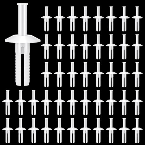 Geelin 50 Pack Nylon Nail Drive Anchors Rivets, 3/4 x 1/4 Inch, White