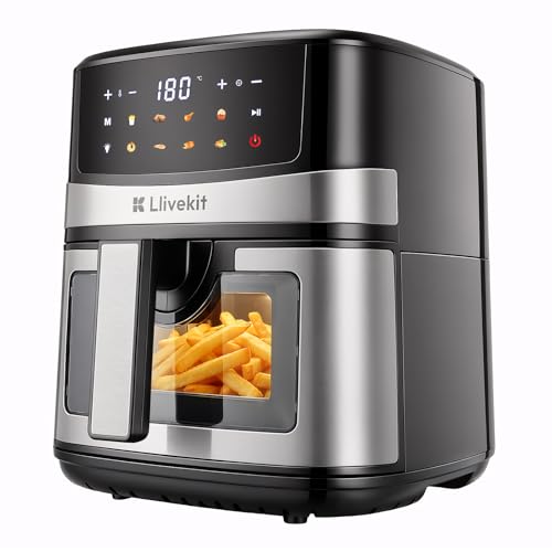 LLIVEKIT 7L Air Fryer XXL avec Écran Tactile Couleur Multifonction, Friteuse sans Huile avec Turbo Circulation d'Air Améliorée, 95% Moins d'Huile, 8...