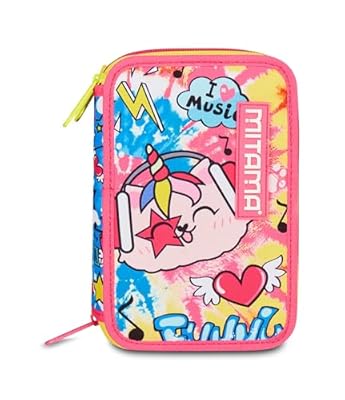Mitama - Estuche Escolar con 3 Compartimentos, Triple CATROCK, Contenido de 47 Piezas, con lápices, marcadores, portabolígrafos de Escuela Primaria niña, Fucsia, Moderno, Fucsia, Moderno | Ya disponible en tu tienda friki favorita! En mundofriki.es!