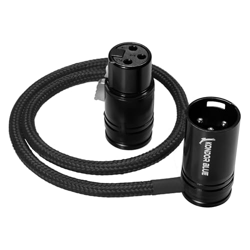 Câble XLR droit à angle droit KONDOR BLUE 40,6 cm noir pour microphones et caméras