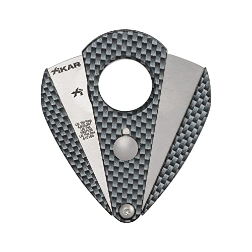 Xikar Xi2 Cigar Cutter, Cuts 54 Ring Gauge Cigar In Half, Sharpest 440 Stainless Steel Blades, Carbon Fiber Look #TOP1
