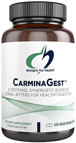 Designs for Health CarminaGest - Herbal Digestive Bitters Supplement to Support Healthy Digestion, Target Gas & Bloating with Gentian Root, Dandelion Root Extract - Tincture Alternative (120 Capsules)