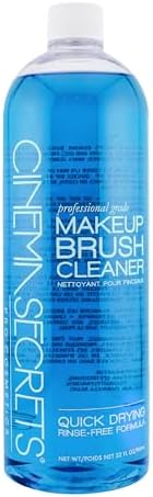 Cinema Secrets Original Blue Vanilla Makeup Brush Cleaner Solution - Professional Cleanser for Makeup Brushes - Quick-Drying, Rinse-Free Formula - Removes Stubborn Waterproof Make Up (32 fl oz)