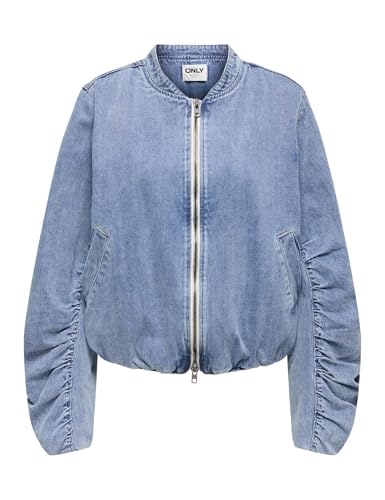 ONLY Onlniki Ls Bomber Dnm Jacket Mae veste courte en jean coupe blouson aviateur femme