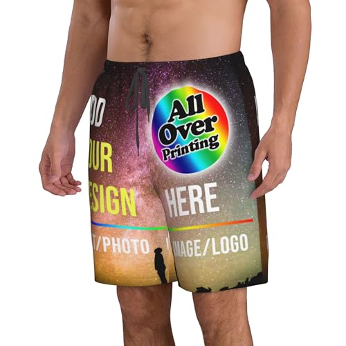 Custom Men's Swim Trunks Personalized Design Your Own Text Image Logo Photo Beach Shorts with Quick Dry Summer Holiday2