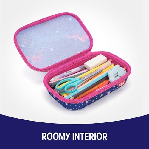 Trousse à crayons transparente ZIPIT à étoiles grande capacité pour filles