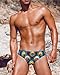 MIZOK Men's Hot Body Quick Dry Swimsuit Briefs Sexy Prints Swimwear Bikini Peacock XL