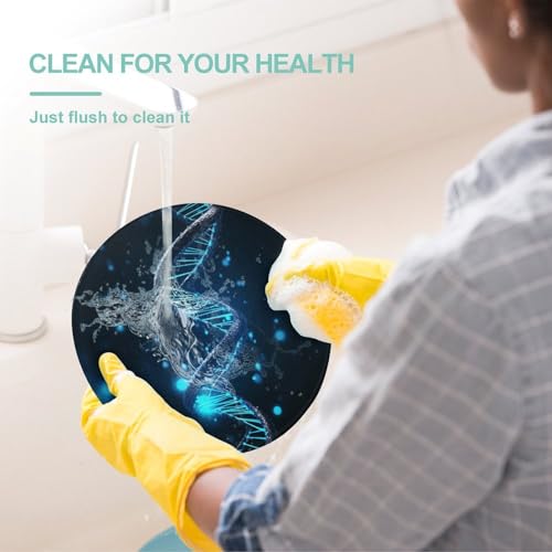 Planches à découper en verre hygiénique bleu rond anti-odeur
