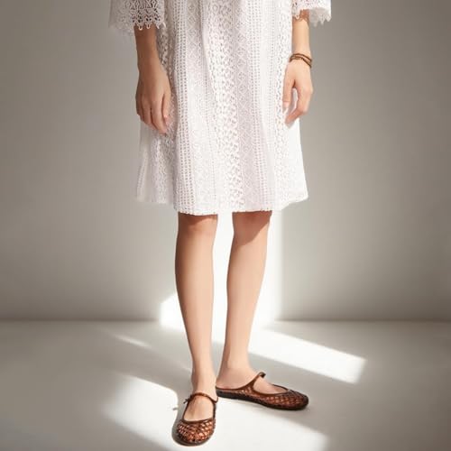 ClassicSter Jelly Mary Janes for Women Mesh Flats Clear Jellies Slide Closed Toe Slip On Mules Beach Buckle Strap Low Heel Sandals4