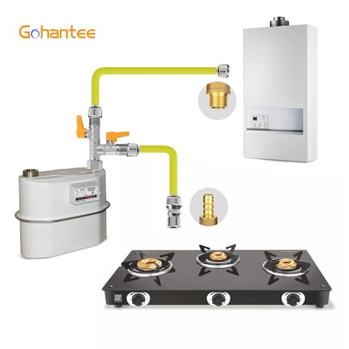 gohantee G1/2’ 3-Wege-Gasventil，3 Wege Umschaltventil，Messing Gasventil Absperrventil T-Adapter für Küche Bad Gasschlauch
