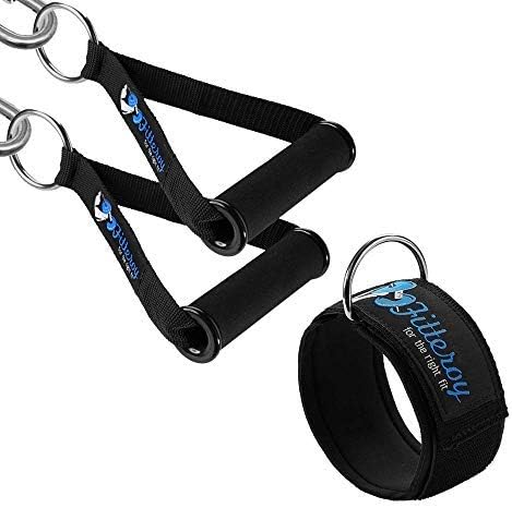 Cable Machine Attachments Handles and Ankle Strap Set - Gym and Home Gym Accessories