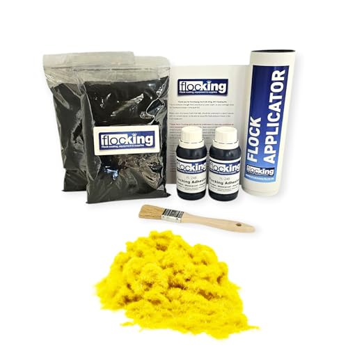 Kit de flocage jaune canari DIY loisir créatif avec poudre et adhésif