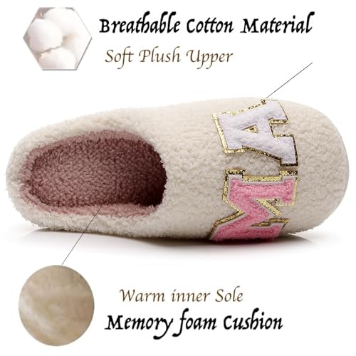 Afellicy Halloween Slippers for Women Holiday Gifts House Home Bedroom Slipper Memory Foam Retro Indoor Outdoor Shoes4