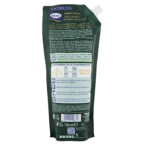 Milmil Bagno Doccia Tonificante, Fragranza Pino &