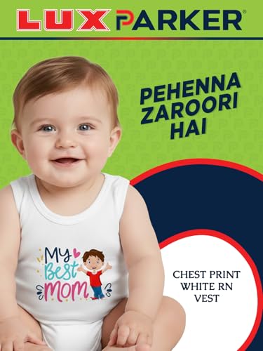 Image of LUX PARKER Unisex Baby Regular Fit Vest Cotton Sleeveless for Boys and Girls Sando Baniyan Combo | Print May Vary