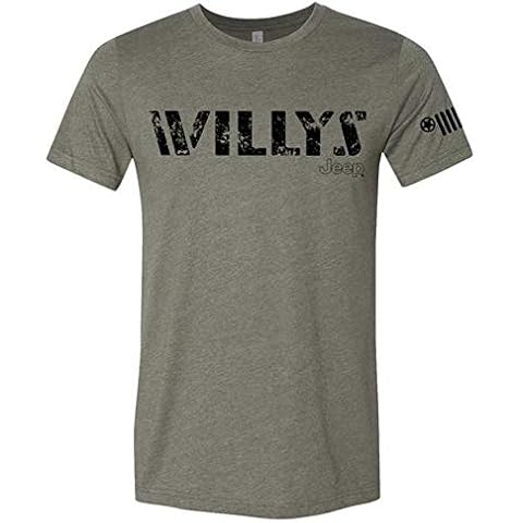 Detroit Shirt Company Jeep® Wrangler Willys Triblend, Military Green T-Shirt (3X) Cover